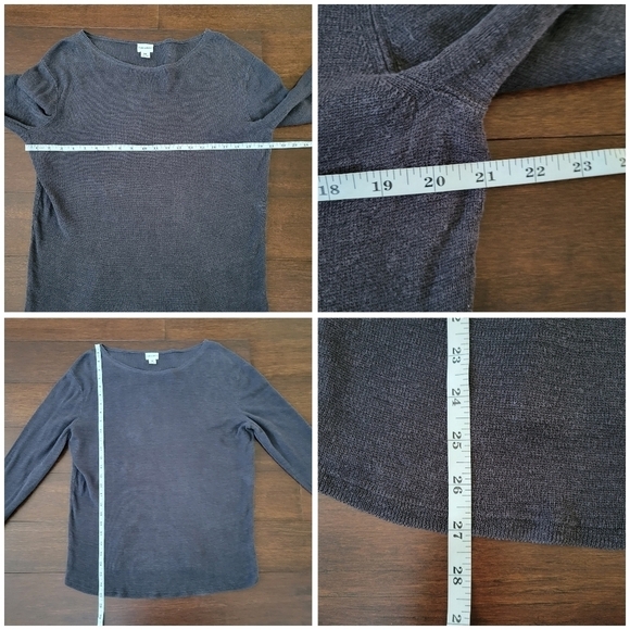 Club Monaco Lightweight 100% Linen Boat Neck Pullover Sweater Size M Purple Gray - Picture 9 of 10